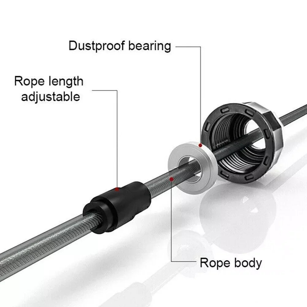 Corde à sauter en acier ajustable – Entraînement fitness, crossfit et boxe