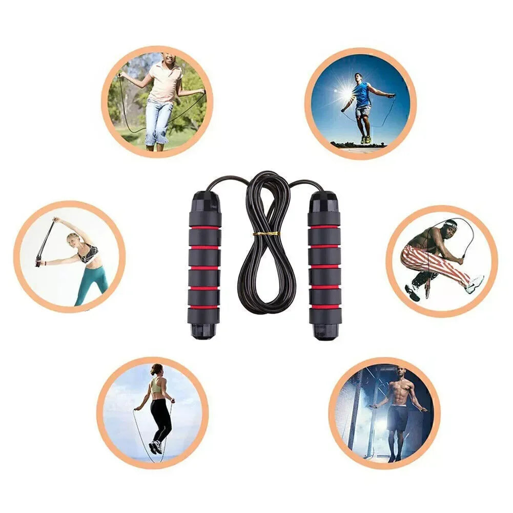 Corde à sauter en acier ajustable – Entraînement fitness, crossfit et boxe
