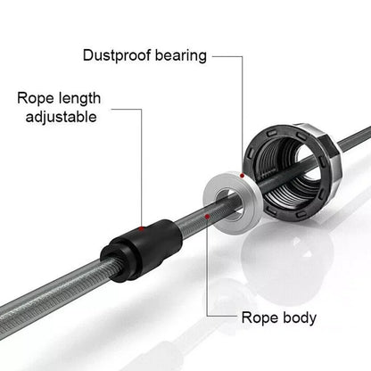 Corde à sauter en acier ajustable – Entraînement fitness, crossfit et boxe